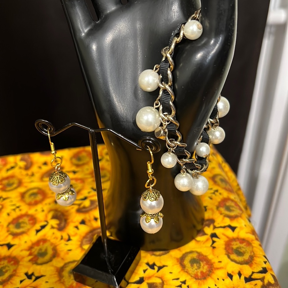 Vintage Bracelet & Handmade Earrings Set